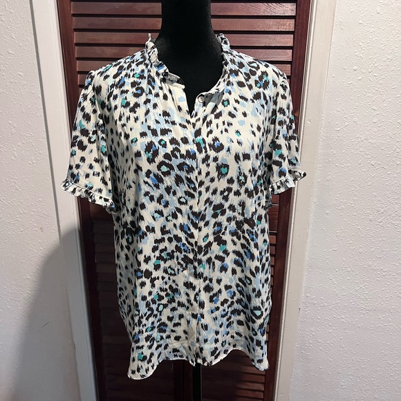 Tahari leopard print blouse - Picture 1 of 3